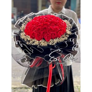 Bó 50 Hoa Sáp Gói Xinh Xắn Sẵn Nhiều Màu -- TẶNG kep tóc