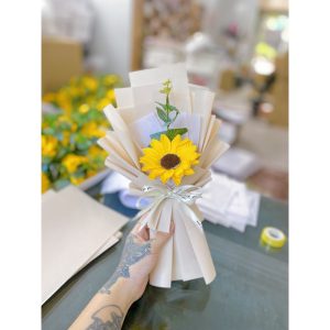 Bó Hoa Cánh Tiên 1 Bông Hướng Dương Sáp cao 30cm ngang 15cm