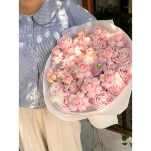 Bó Hoa Sáp Mix Hồng Nhí tone hồng dễ Thương
