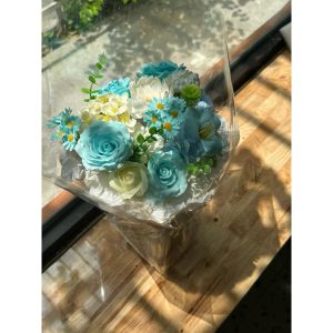 Bó Hoa Sáp Xanh Mint Phối Trắng – Hoa Giả Cao Cấp Tặng Sinh Nhật, Tốt Nghiệp