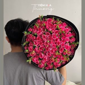 Bó Hoa Sofia Lụa Tone Hồng Sen, Bền Đẹp Nhiều Năm, Thích Hợp Làm Quà Tặng, Trang Trí [KÈM TÚI, THIỆP]