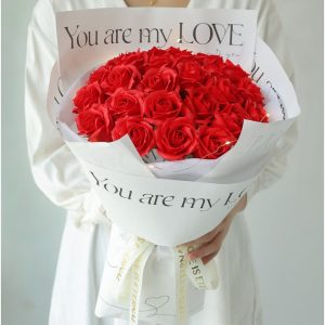Bó hoa 15 bông hồng sáp kiểu tròn (Trặng kèm túi) ❤ tặng sinh nhật kỉ niệm