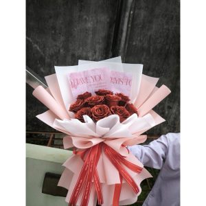 Bó hoa nhũ đỏ 10 bông