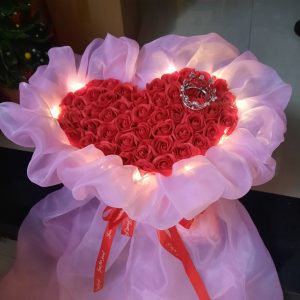 Bó hoa sáp 50 bông tặng mẹ, vợ, người yêu bạn bè ngày sinh nhật, 8/3, 20/10- TẶNG kep tóc