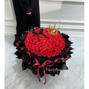 Bó hoa sáp 99 bông dáng tròn sang trọng- TẶNG kep tóc