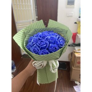 Bó hoa sáp Màu tím đơn giản 18 bông sáp