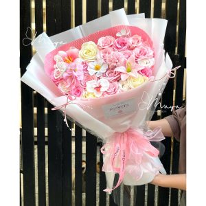 Bó hoa sáp mix 20 bông, 25 bông dáng dài xinh xắn [Quà tặng sinh nhật, valentine, 8/3, 20/10, noel...]