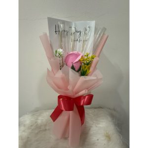 Bó hoa sáp mix 4 ống xiềng 1 bông sáp- TẶNG kep tóc