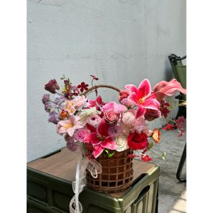 Giỏ Hoa Tặng Tone Đỏ - Tặng Khai Trương Sang Trọng | Hana flora