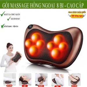 Gối Massage Hồng Ngoại 8 Bi 2 Chiều Cao Cấp- Máy, Gối Mát Xa Cổ Vai Gáy Công Nghệ Nhật Bản,GIẢM GIÁ CỰC SỐC.
