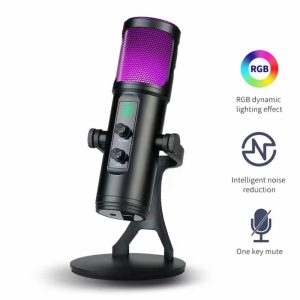 Micro Thu Âm Livestream Kèm Đèn RGB ZX-776 Chất Lượng Ghi Âm Chuyên Nghiệp, Mic Thu Âm Gaming Có Echo, Cổng USB.