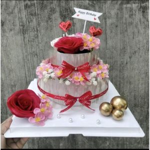 Quà tặng bánh kem có sẵn hoa ( tặng đèn) và ống để t.i ề.n