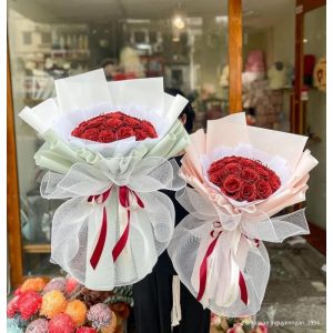 quà tặng bó hoa sáp kim tuyến nhũ to