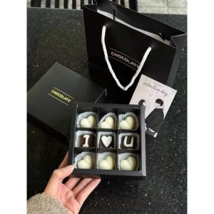 quà tặng socola valentines hộp vuông 9 viên